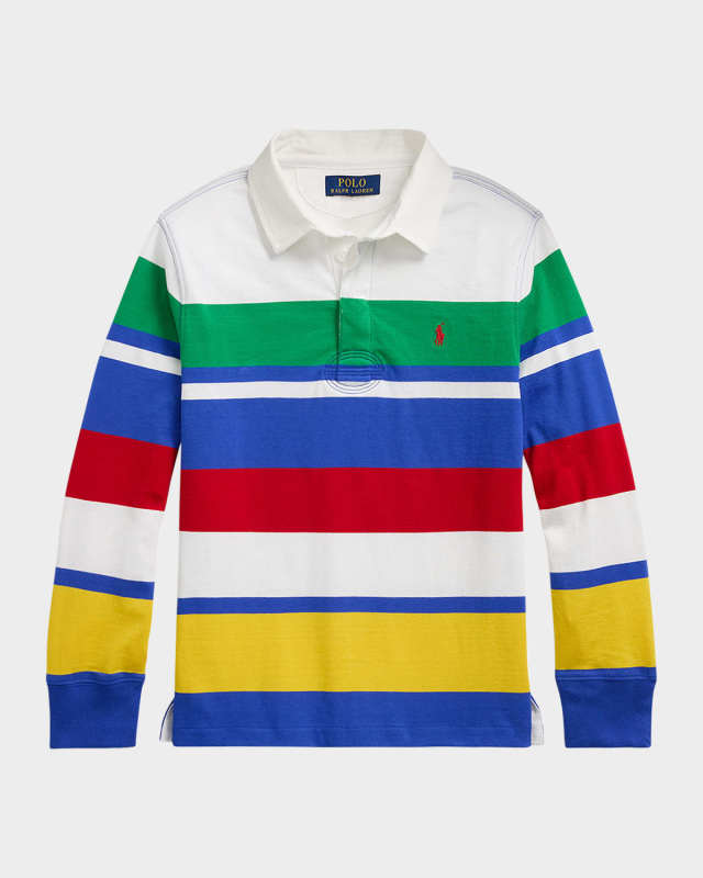 Boy's Striped Rugby Shirt, Size S-X